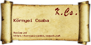 Környei Csaba névjegykártya
